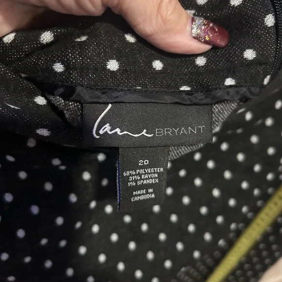 Lane Bryant Black and White Dotted Pencil Skirt - Picture 5 of 6